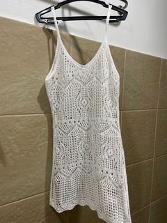 Brand New White knitted cover up dress