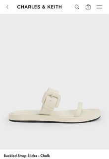 Charles & Keith Buckled Strap Sandals chalk
