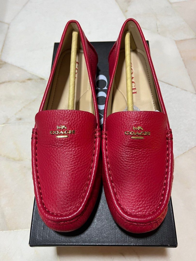 Coach red loafers on sale