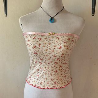 coquette floral tube top