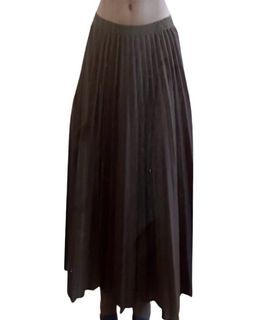 Cottagecore Coquette Brown Japanese Style Korean Style Plain Pleated Medium Length Long Skirt