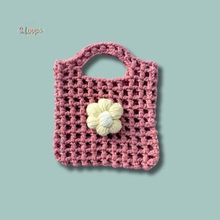 Crochet Flower Mesh Bag
