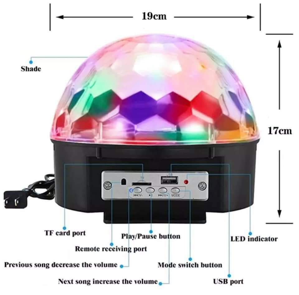 Disco ball light with Bluetooth (Category: Lighting & Studio Equipment) located in Manila. Submitted by yzlshop (Listing ID 1298887137, Image 2). Description: Brand new We offer COD , same day delivery within metro manila via Lalamove/Grab pm for more info. thank you!.