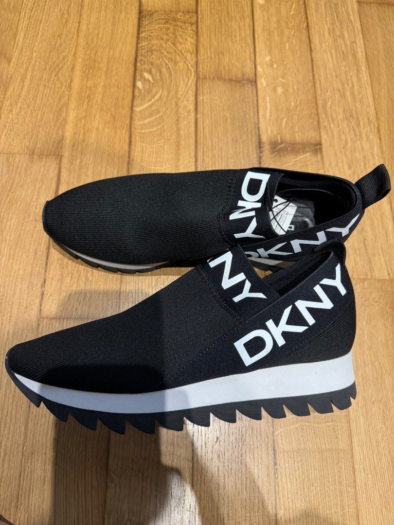 DKNY Black Knit Trainer Women s Fashion Footwear Sneakers on Carousell