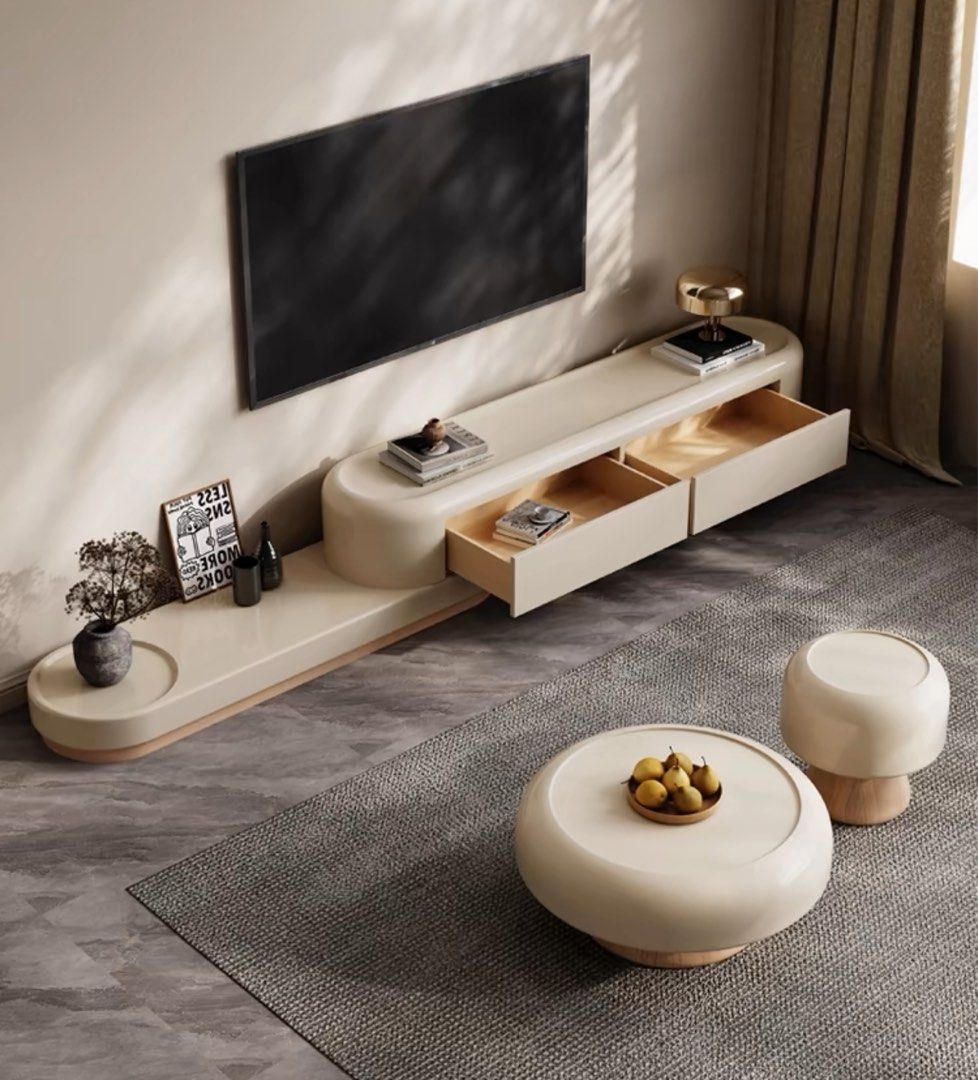 ESTIN Japandi TV Console & Coffee Table, Furniture & Home Living ...