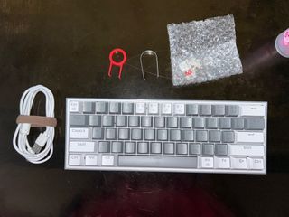 FIZZ K617 60 White & Grey Small Mechanical keyboard