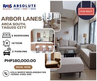 FOR RENT: 2 Bedroom Penthouse in Arbor Lanes, Arca South, Taguig