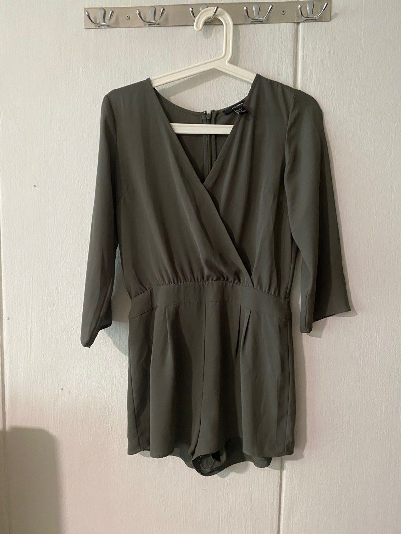 Forever 21 green romper top