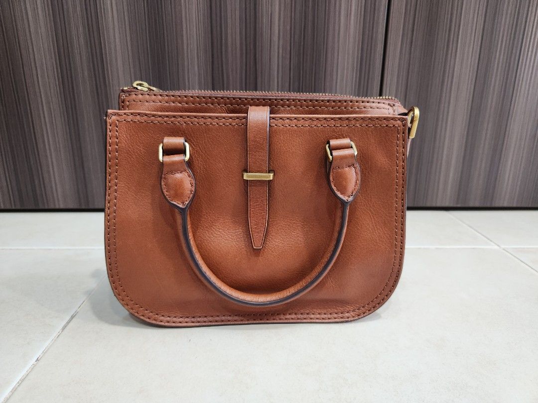 Fossil ryder mini satchel tan sale