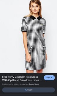 Fred Perry Gingham Polo Dress with Zip Back
