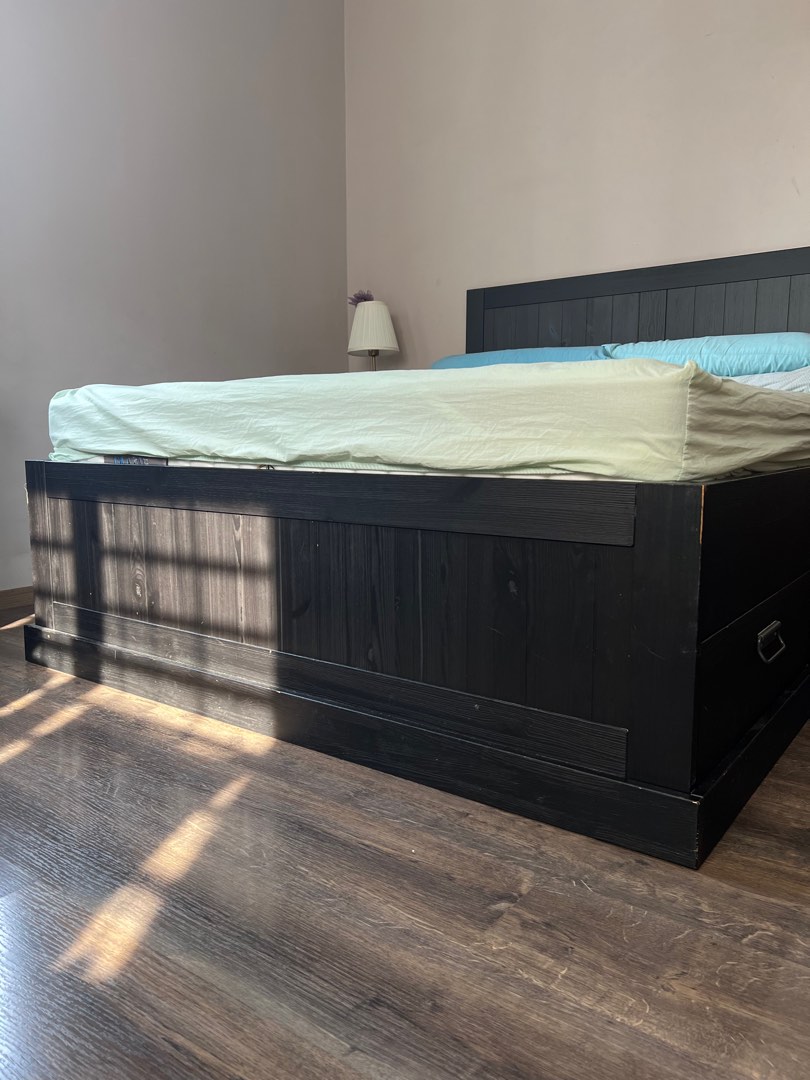 Ikea FJELL Bed Frame (4 Drawers), Furniture & Home Living, Furniture