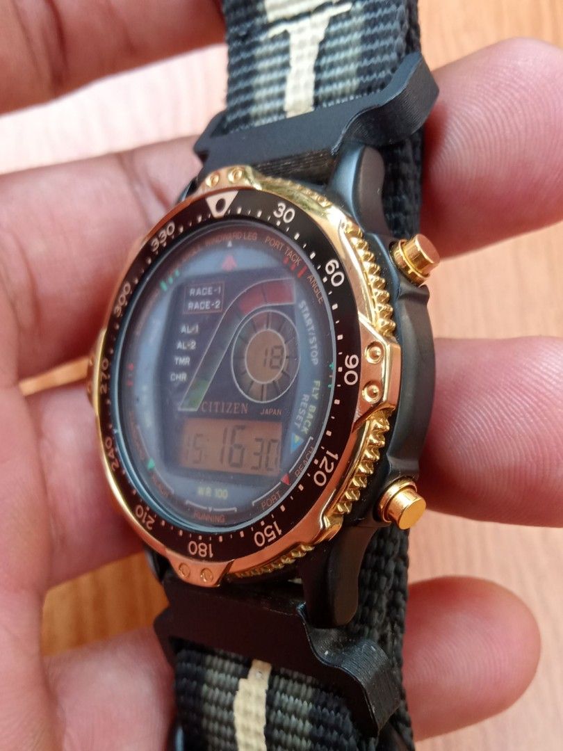 Jam CITIZEN Digital aqualand wind surf original Japan rare langka vintage no seiko Alba Mido Rado omega casio G Shock
