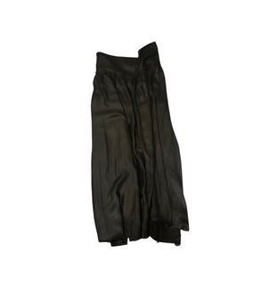 Acubi Dark Coquette Japanese Style Elegant Plain Black Pleated Long Skirt