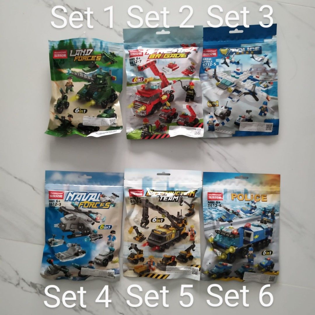 Lego Compatible Brick Building Sets 6 in 1 Combo 136 147 pcs per set