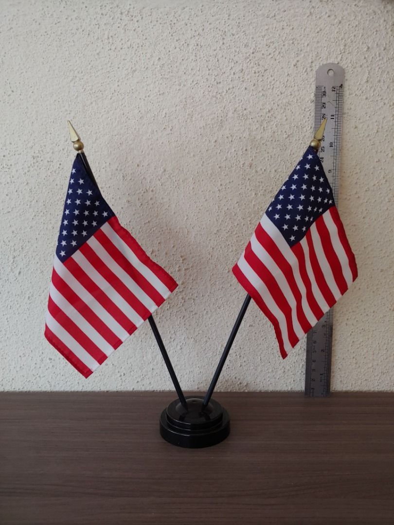 LIKE NEW RARE Twin Display Country Flags with Base, Hobbies & Toys ...