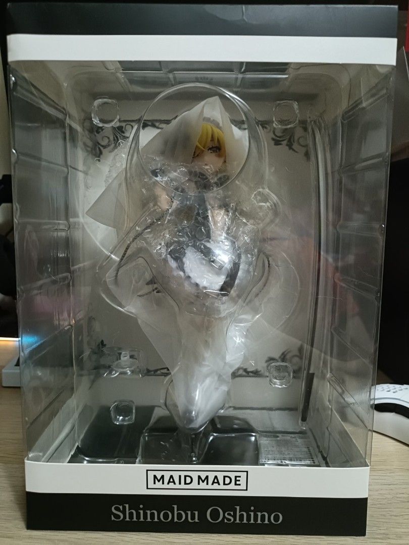 Maidmade Shinobu Oshino (Category: Designer & Blind Box Toys) located in Mandaluyong City. Submitted by renaschwan (Listing ID 1298817948, Image 1). Description: Selling Maidmade Shinobu Oshino for 10,000 Bought from GeeklovePH Not yet opened Box have slight dent from seller Meetup: Megamall or Shangrila Can be shipped thru Lalamove or Grab. SF should be paid by buyer..