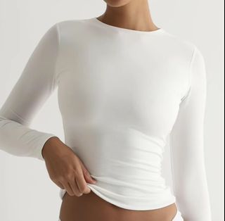 Mera Olga Long Sleeve T-Shirt Slim-fitting Crew Neck Womenswear Soft Tee Cotton Basic Fabric Top Piece