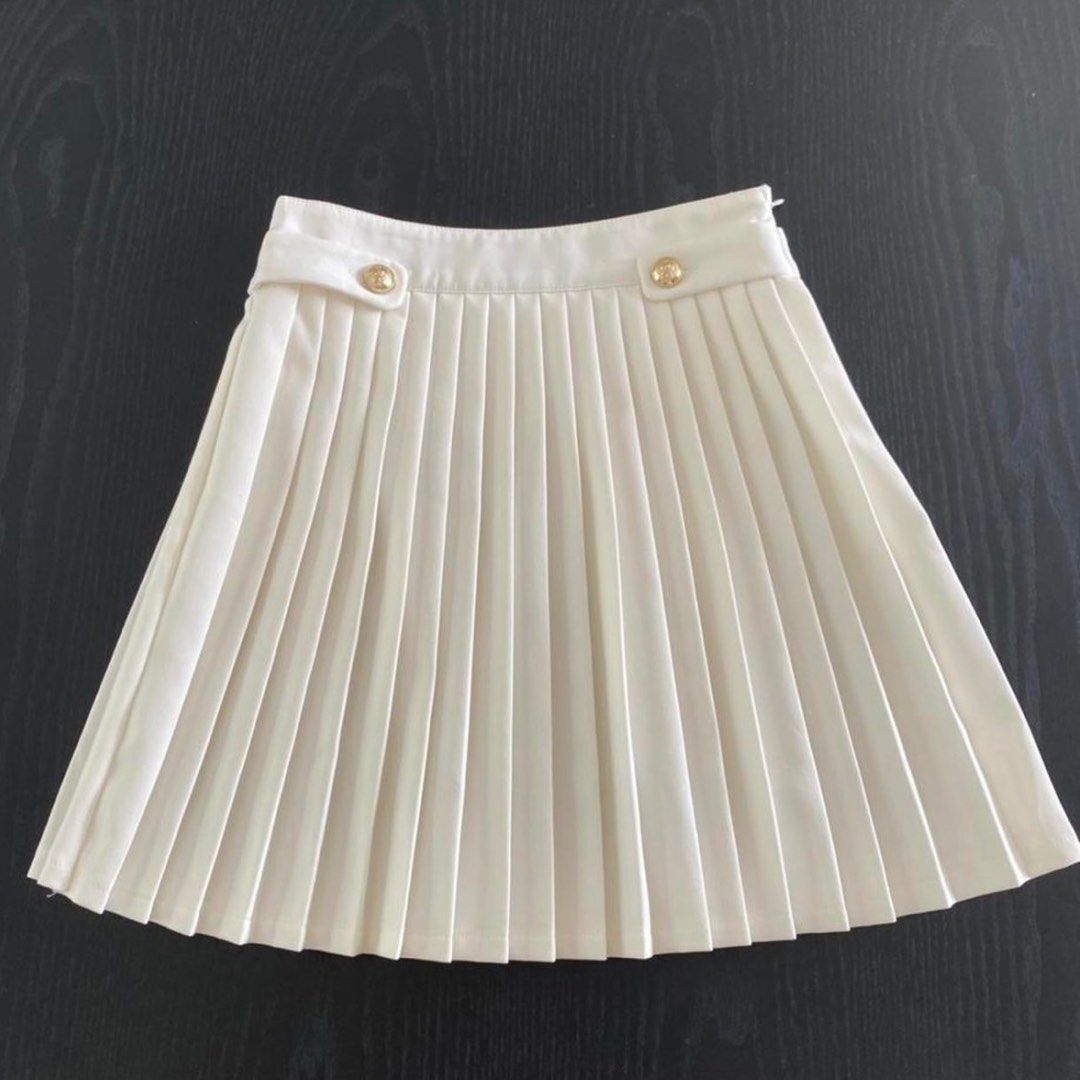 missguided pleated white tennis skirt