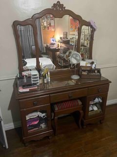 Narra Dresser with Mirror and Stool
