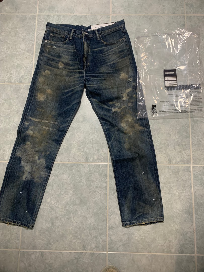 全新Neighborhood SAVAGE DENIM jeans 24SS deep mid L 牛王, 男裝, 褲 