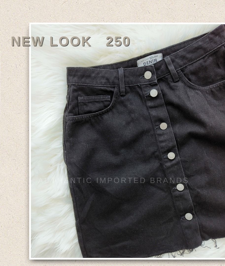 New look black denim skirt 915 cheap