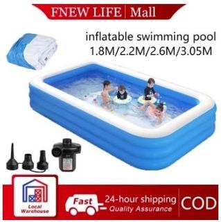 NEWLIFECARDIO Inflatable swimming pool with electric air pump summer outdoor portable
