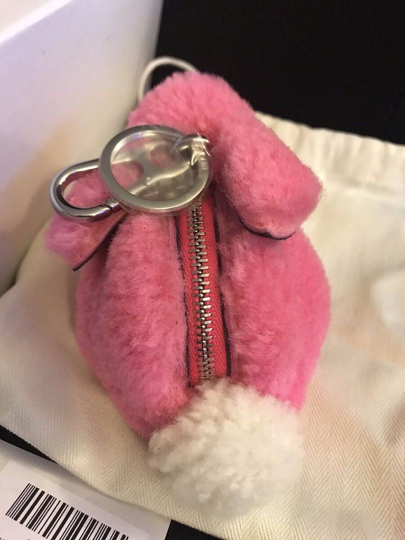 NIB Loewe Pink Bunny Rabbit Coin Purse Bag Charm Key Fob Shearling Fur Carousell