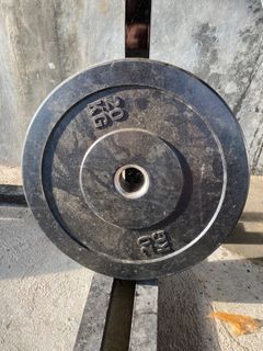 Olympic bar + 20kg plates + DIY squat rack