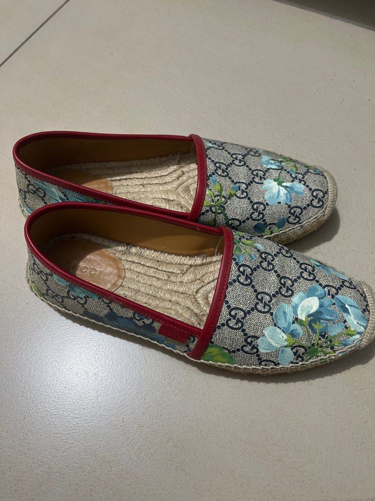 Authentic Gucci Blooms Supreme Espadrille Flats