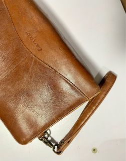 PRELOVED ESQUIRE BROWN LEATHER CLUTCH