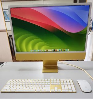 RUSH! Like New Apple iMac Yellow 8 cores with Touch ID / Numeric Keyboard