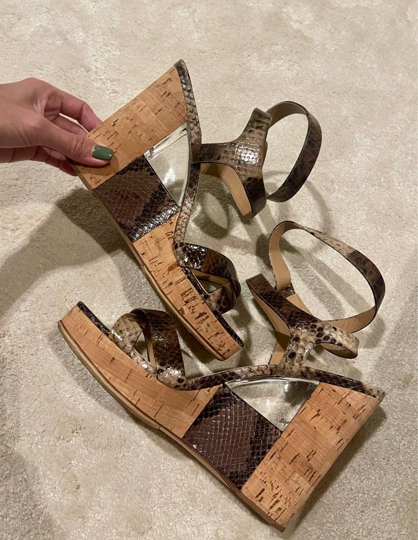 Salvatore Ferragamo Python Wedges 8.5D