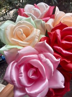 Satin Rose and Sunflower stem Only