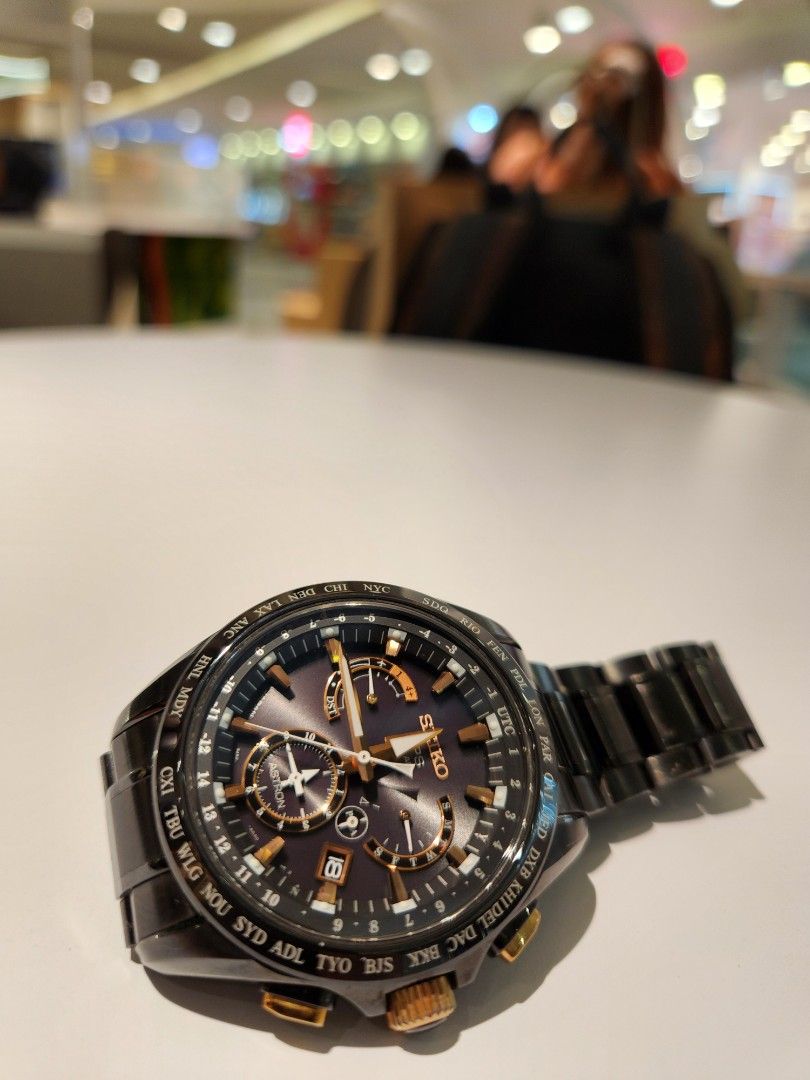 SEIKO ASTRON SSE075J1 GPS SOLAR DUAL TIME 8x Series BLACK TITANIUM