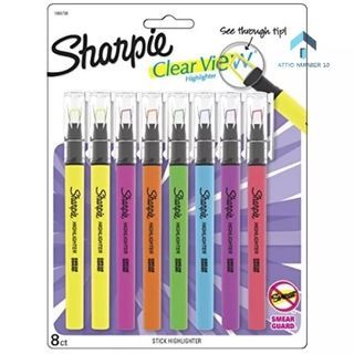 Sharpie Clear View Highlighter Stick, 8 count
