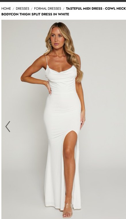 White maxi dress split cheap
