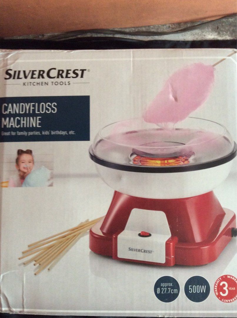 Silver Crest Kitchen Tools Candy Floss Machine (Category: Cookware & Accessories) located in Quezon City. Submitted by marky1969 (Listing ID 1298846529, Image 1). Description: NEGOTIABLE!!! For Sale Only... Padala lang... No need for it... Opened only to check if complete... 220 Volts.. BOX not in very good shape but the item itself is brandnew... Pick up lang dito sa house along T sora QC or shipping... Thks..