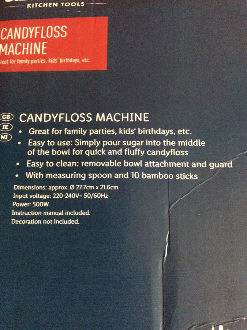 Silver Crest Kitchen Tools Candy Floss Machine (Category: Cookware & Accessories) located in Quezon City. Submitted by marky1969 (Listing ID 1298846529, Image 2). Description: NEGOTIABLE!!! For Sale Only... Padala lang... No need for it... Opened only to check if complete... 220 Volts.. BOX not in very good shape but the item itself is brandnew... Pick up lang dito sa house along T sora QC or shipping... Thks..