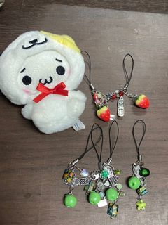 starlight’s phone charms fruit collection 🍏🍓⭐️ green apple strawberry (cottagecore fairycore kidcore indie)