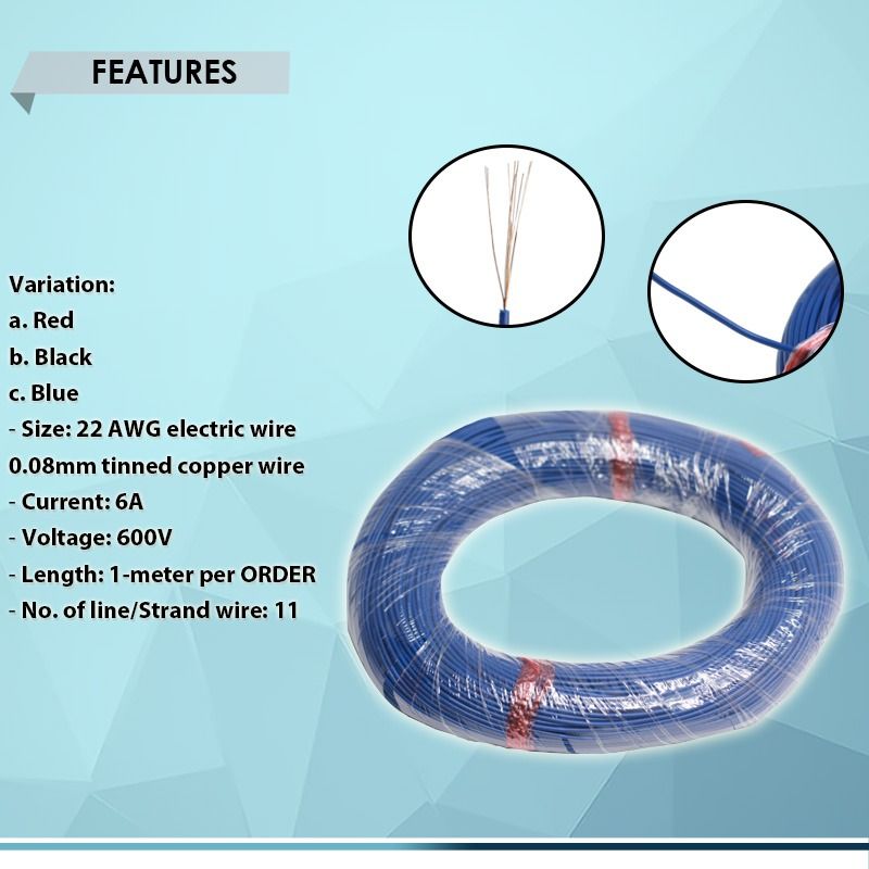 STRANDED WIRE #22-AWG 1-METER per ORDER, SILICONE RUBBER INSULATION ...