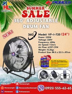 SUMMER SALE (Pioneer 360° Adjustable Drum Fan)