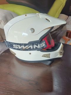 swans open face helmet with goggles japan surplus