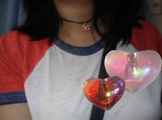 starlight’s sweetheart pendant choker in pink and red!!! (coquette dainty punk grunge indie kidcore)