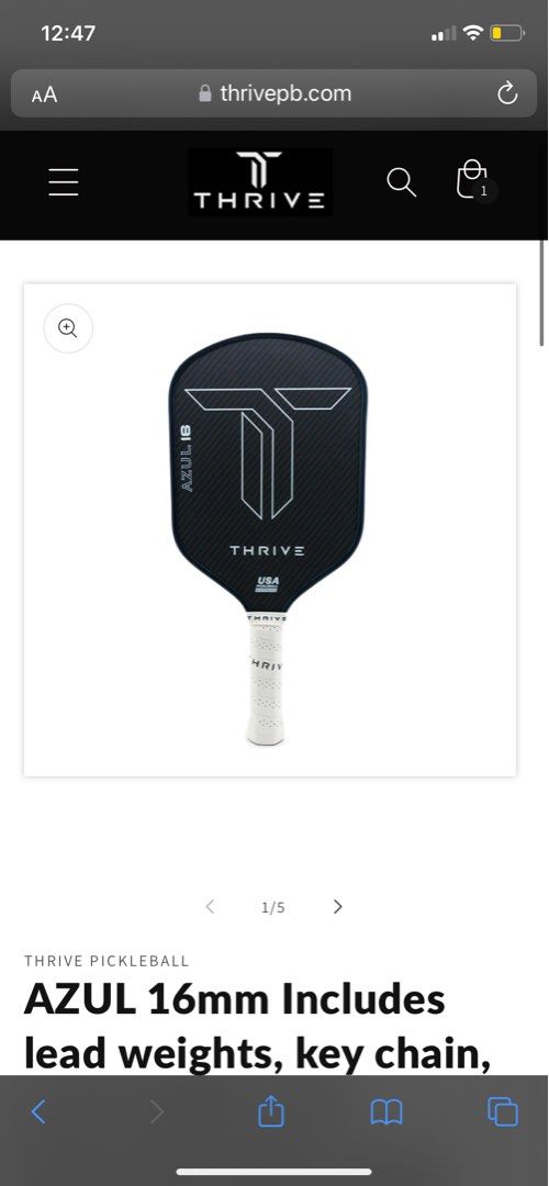 Thrive azul pickleball paddle, Sports Equipment, Sports & Games, Racket ...