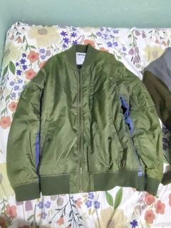 TWO PERCENT HOMME military green coat, blue denim fabric color blocking, four pockets629767201259551125