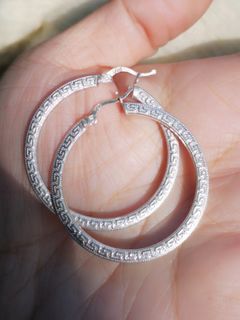 Vintage beautiful Greek design sterling silver 925 earrings earrings