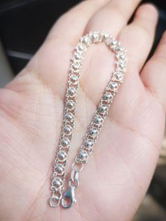 Vintage hearts chain sterling silver 925 bracelet