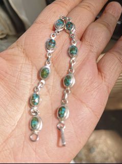 Vintage turquoise sterling silver 925 bracelet