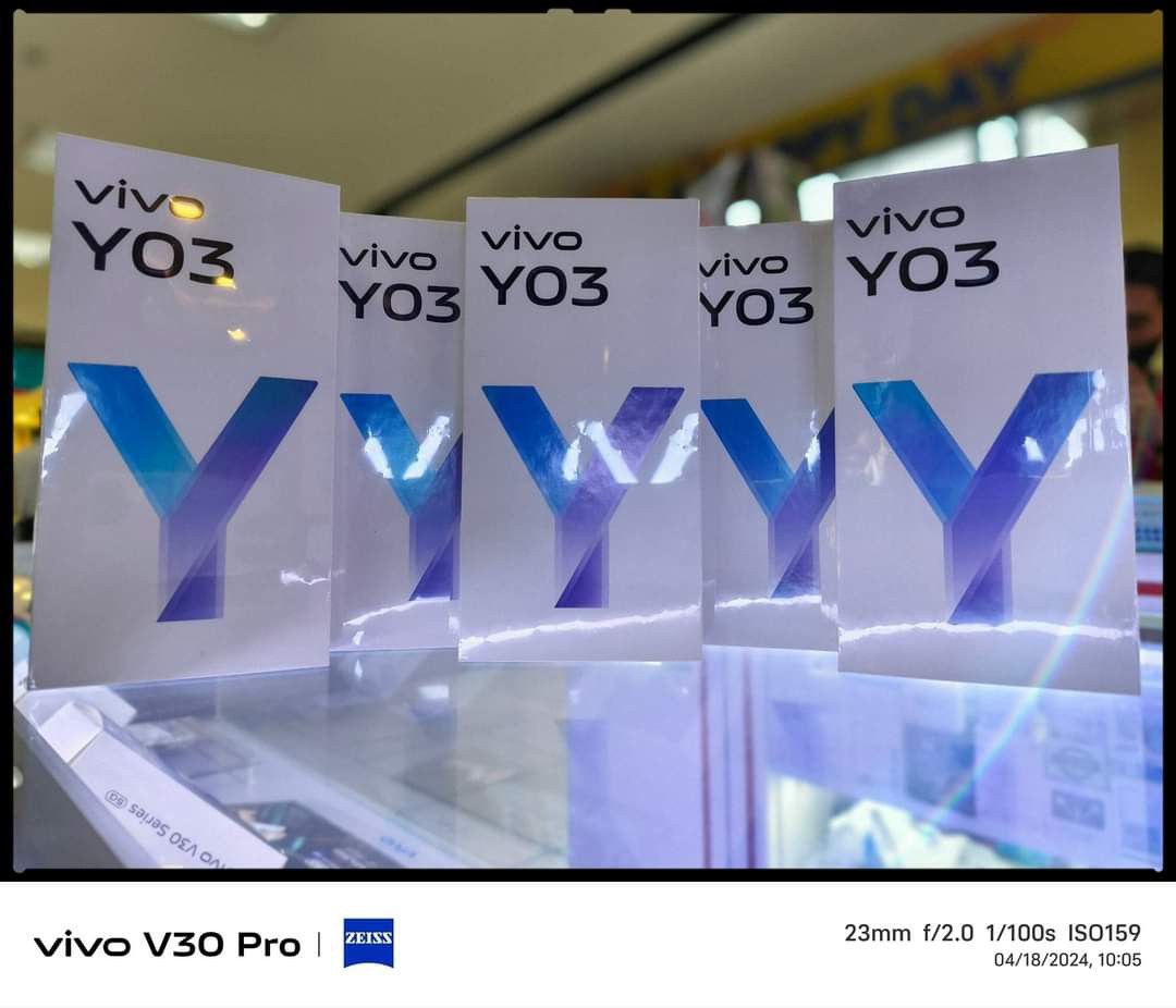 VIVO Y03 (Category: Vivo) located in Manila. Submitted by cristal214 (Listing ID 1298875432, Image 2). Description: ‼️NEW PRODUCT AVAILABLE‼️ 🔥VIVO Y03🔥 PRICE:👇 4+4GB RAM | 64GB ROM – 3,999 4+4GB RAM | 128GB ROM – 4,999 ‼️OPEN FOR BULK ORDER ‼️ ✨PRODUCT SPECIFICATIONS✨ ✅90HZ High Brightness Low Blue Light Screen ✅5000 MAH Battery & 15W Fast Charge ✅Mediatek Helio G85 ✅Upgraded to Android 14 / Fontouch OS 14 ✅Audio Booster (up to 150% volume) ✅