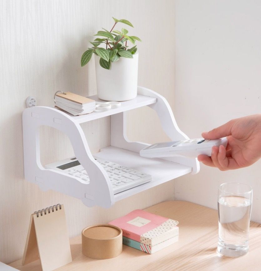 Wall Mounted Double Layer Shelf Modem Rack TV Box Device Rack Wall ...